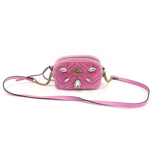Gucci pink velvet marmont - pink,