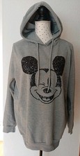 Pullover Hoodie Grau Mit Pailletten Micky Maus M