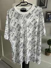 Neu Versace Jeans Couture T-Shirt Herren XXL Weiß Bedruckt