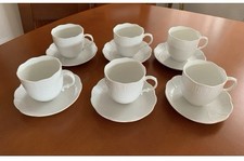 Ludwigsburg Porzellan Kaffeegedecke 6 Personen Korbgeflecht Weiß 12 TLG TOP