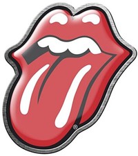 Rolling Stones Zunge Metall / Emaille Pin Abzeichen Lizenziert 40mm x 30mm ( Rz