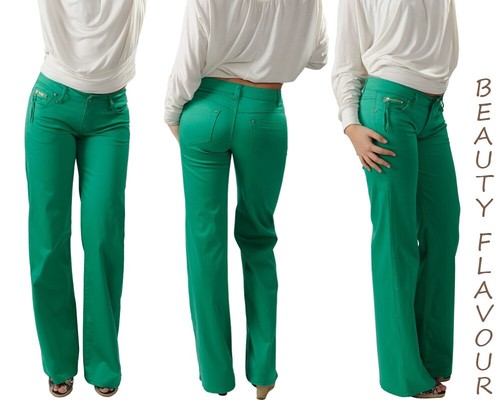 Hose satin high waist nieten - hose,