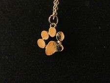 Anhänger 24 Karat Vergoldet Pfote Hund Katze Tier Dog Cat Halskette Schmuck Gold