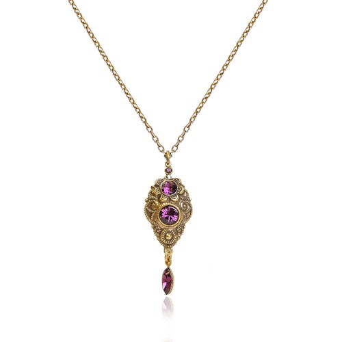 Jugendstil kette gold amethyst - kette,