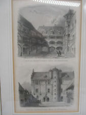 Original Stahlstich „Hof im Kraftischen & Tucherischen  Haus Nürnberg“ Poppel