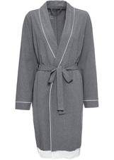 Bademantel aus Shirtqualität Gr. 48/50 Grau Meliert Damen Bade-Mantel Neu