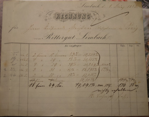 Rechnung brief 1862 - brief,