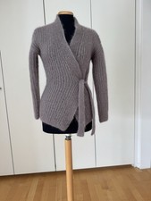Handmade Cardigan Strckjacke 36 taupe Mohair/Seide