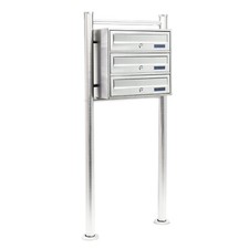 3er Briefkastenanlage Standbriefkasten Edelstahl Postfach 3 fach