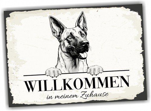 Hundeschild willkommen zuhause - hundeschild,
