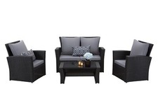 MeXo Poly Rattan Sitzgruppe Gartenmöbel Set Gartenset Lounge Balkon Terrasse