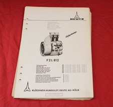 Ersatzteilliste Deutz Motor F 2 L 812 und F2L812 S luftgekühlt Teilenummernliste