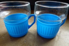 2 Teegläser  blau original DDR ,Ostalgie Plaste