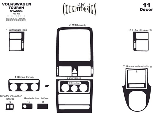 Cockpit dekor volkswagen - 3d,