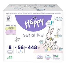 bella baby Happy Feuchttücher Sensitive mit Klickverschluss HAPPY BOX 8x56 Stück