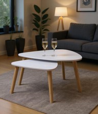 BEISTELLTISCH 2er Set Couchtisch Satztisch Holz Buche Wohnzimmertisch Sofatisch