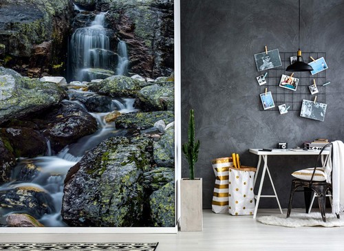Wasserfall fluss steine - 3d,