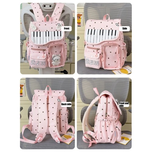 Piano key flap backpack with - key,