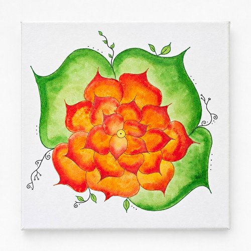 Handgemaltes blumenbild auf - blumenbild,
