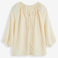 Neu Satin-Tunika mit Crinkle-Effekt Gr. 44 Kieselbeige Bluse Shirt Top Hemd