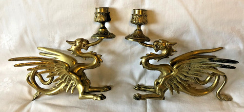 Paar antike leuchter drachen - antike,