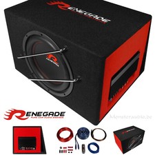 Renegade Aktiv-Subwoofer 400 Watt + Kabelset 25cm Basskiste Verstärker RXV1000A