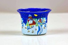 Votiv Glas 255 Winterdorf bei Nacht Deko Windlicht Teelichthalter Leuchtglas