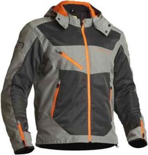 LINDSTRANDS Rexbo Motorradjacke grau orange CE AA wasserdicht Hi-Art Gr. 56
