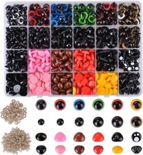 Teddyaugen Puppenaugen 1040 Stück Sicherheitsaugen Nasen Set Zubehör für Puppe