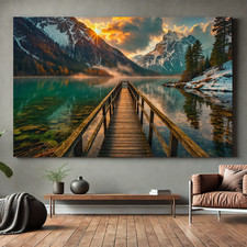 Bergsee Poster Leinwand –