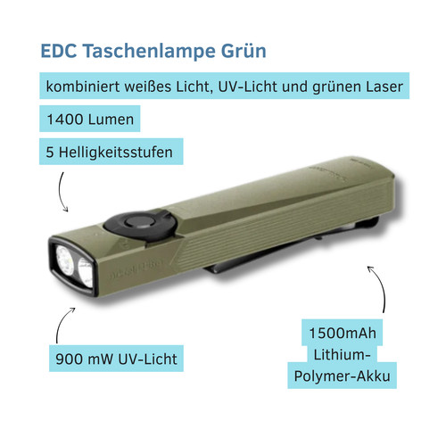 Led edc taschenlampe mit laser - led,