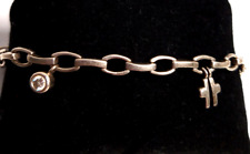 Fossil 925ér Silber Bettel/Armband mir einem Kreuz und Steinchen Anhänger (S150)