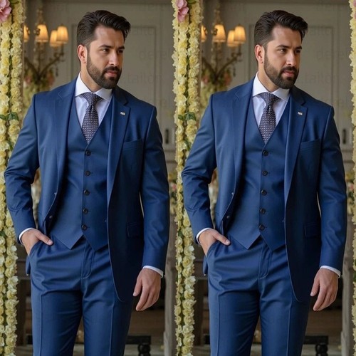 Herren teiliger anzug blau - herren, 3-teiliger