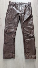 Lederjeans Braun neuwertig, Lamm- Nappa 34/34