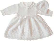 Taufkleid Strickkleid Festkleid Mädchen Babykleid Baby Taufe gestricktes Kleid