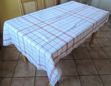 Tischdecke, rot - weiß, Spitze, 1,70 m x 1,15 m