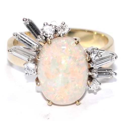 Ring gold opal 0ct diamant - 5,0ct.,