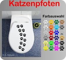 Katzenpfoten WC Deckel Aufkleber Wandtattoo Toilettendeckel Sticker Bad Klo