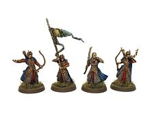 GALADHRIM COMMANDERS 4 Herr der Ringe Lothlorien Warhammer 28mm bemalt MESBG