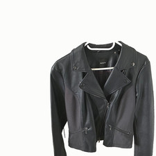 Damen Kunst Lederjacke dunkelblau, Gr. 44, BONITA, UNGETRAGEN