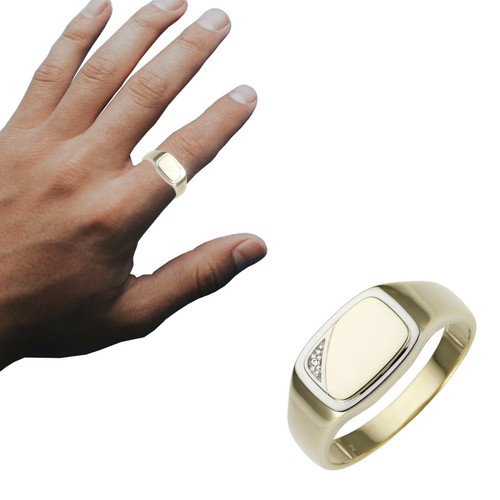 Herren ring 585 gold - gold, breit