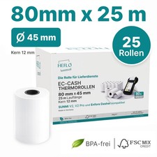 Thermorollen 80 mm x 25 m Ø45