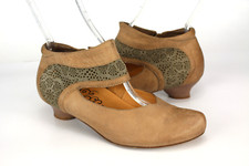 Think Gr.37 Damen Halbschuhe Ballerinas Slipper Pumps Natur Leder 699 B