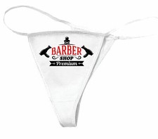 Damen String Tanga BARBER SHOP - FRISEUR FRISEUSE BART VOLLBART - FRISEURSALON