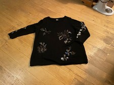 schwarzer Pailettenpullover Gr. 48/50 "neu"