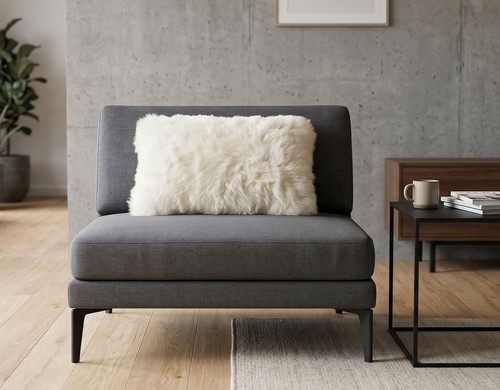 Lammfell kissenbezug creme - lammfell,