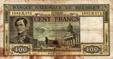 05 Belgium / Belgien P126 100 Francs 22.1.1946