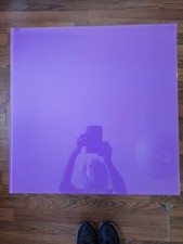 Designer Tisch-Chromgestell mit Lila Glasplatte - Nur Abholung