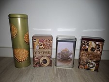 Konglomerat Blechdosen: 3 Kaffeedosen + 1 Dose "Prinzen Rolle"