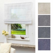 Raffrollo Leinen transparent Raffgardine Sichtschutz Faltenvorhang Lysel Outlet